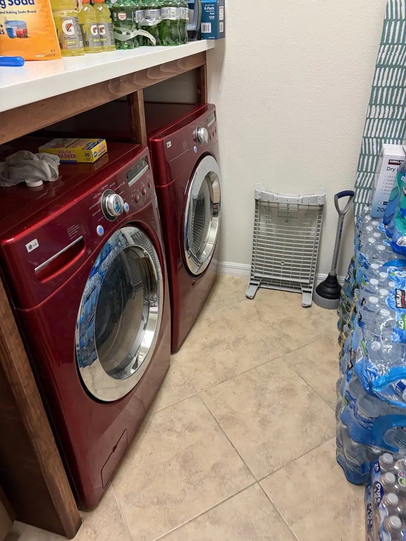 LG washer and dryer in the laundry room