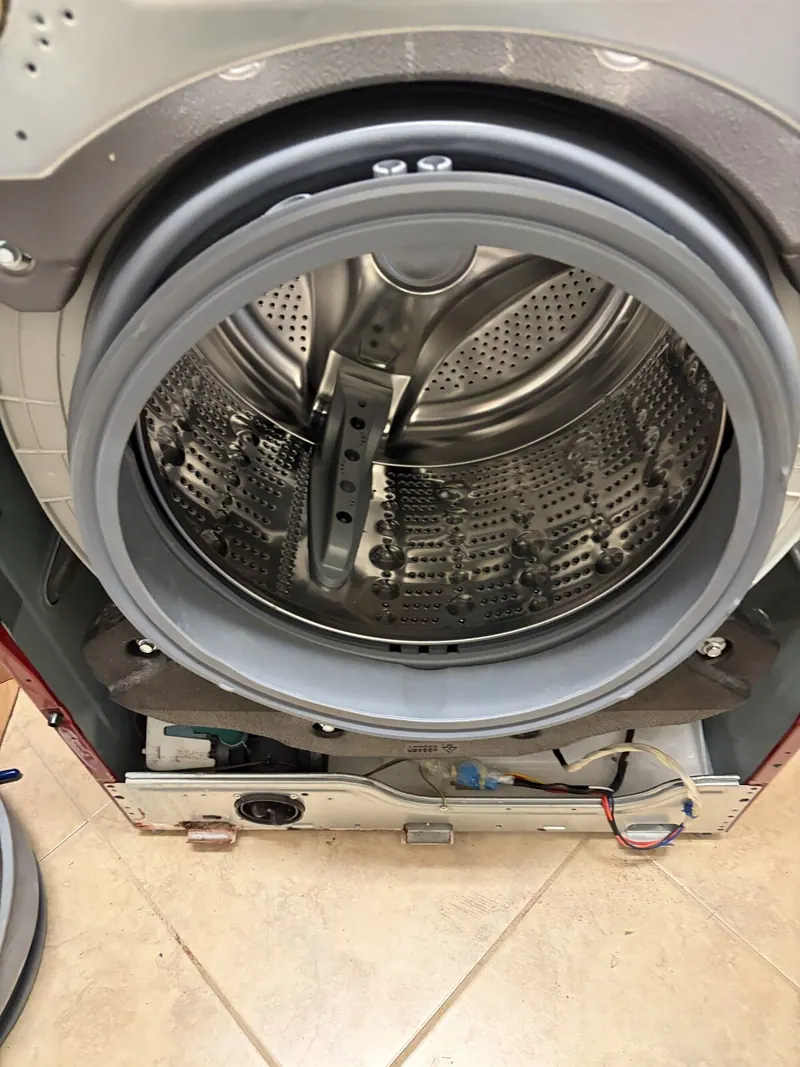 Washer with the front panel removed