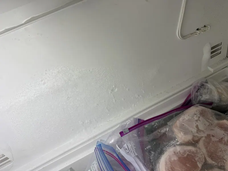 Frost buildup inside the freezer compartment