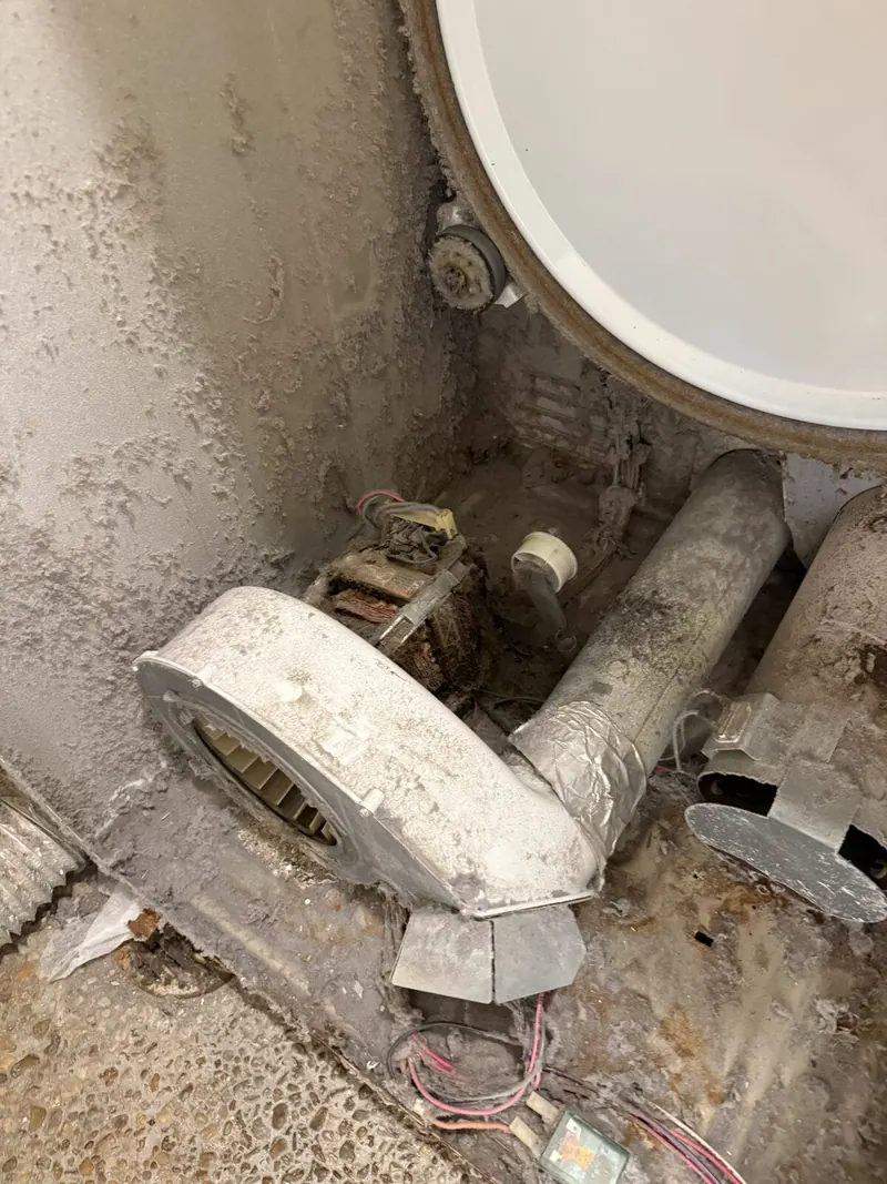Lint around the blower motor housing