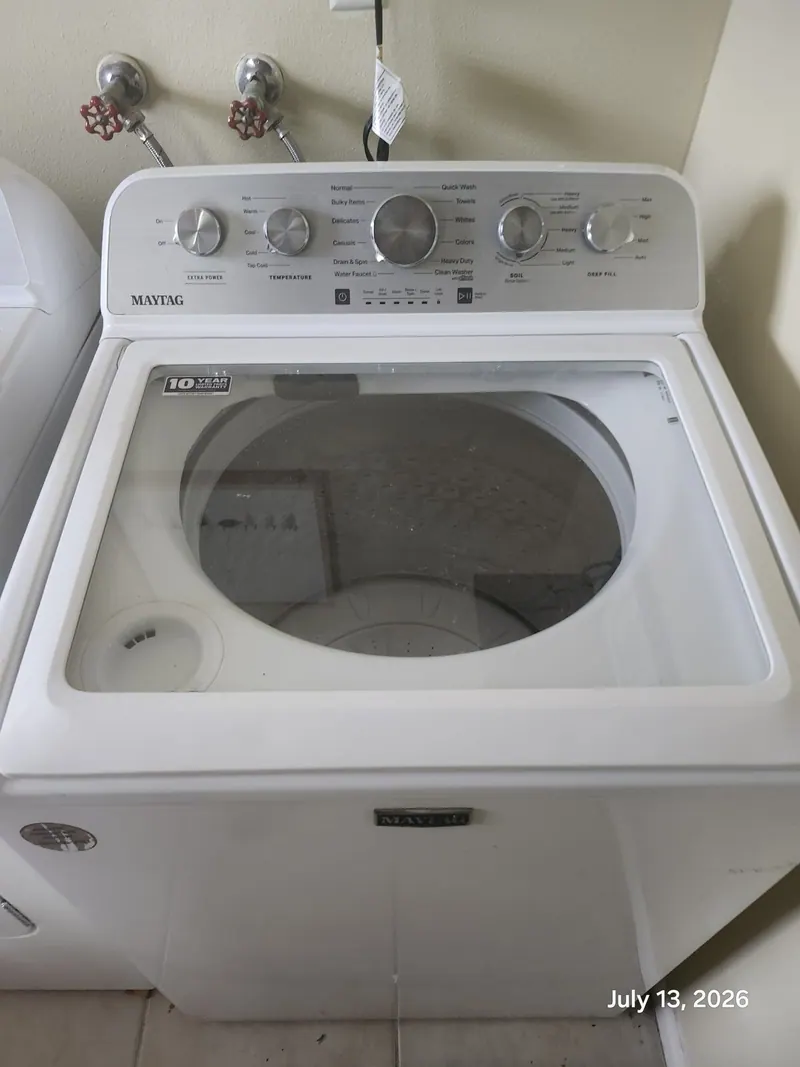 Maytag top-load washer in the laundry room