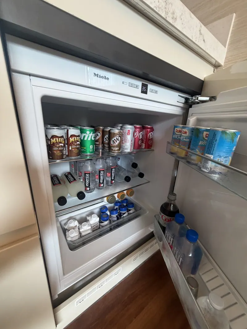 Under-counter refrigerator with drinks in the outdoor kitchen