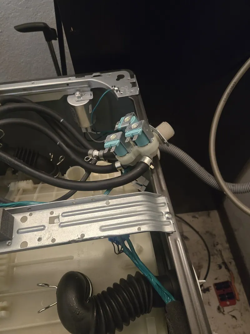 Washer water inlet valve and hoses