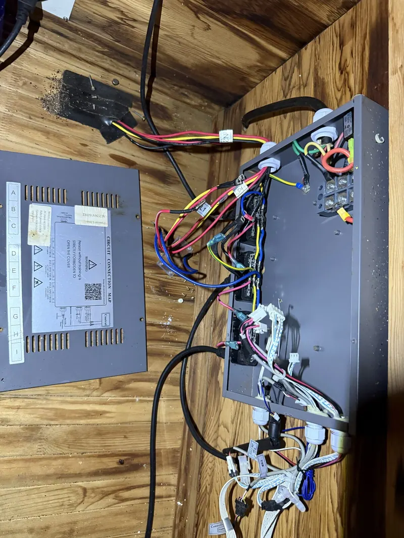 Control box and wiring map on the wall