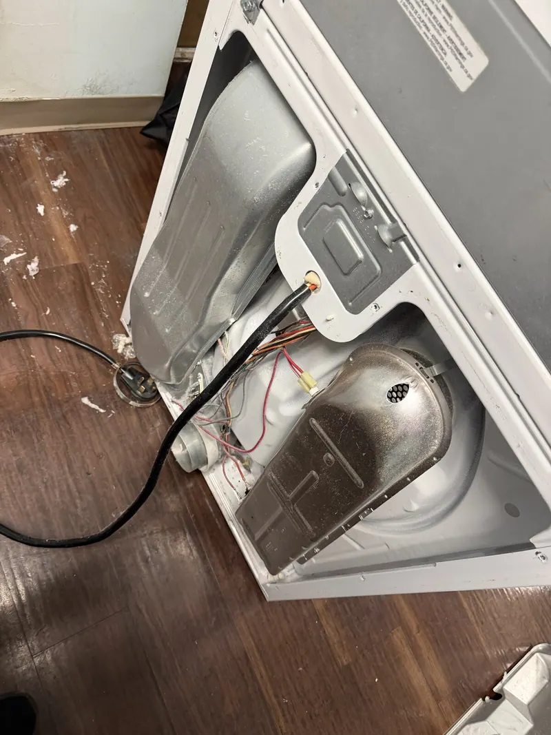 Back of the dryer with the access panel removed
