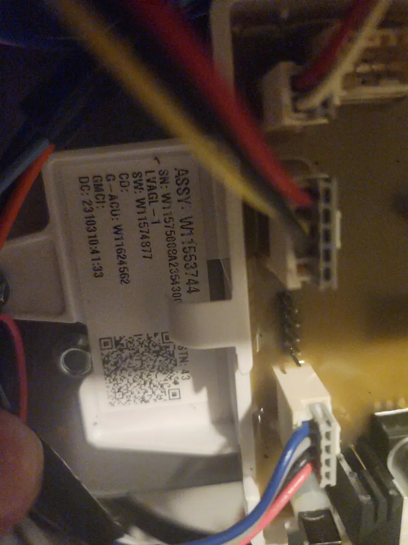 Control board and wiring harnesses inside the console