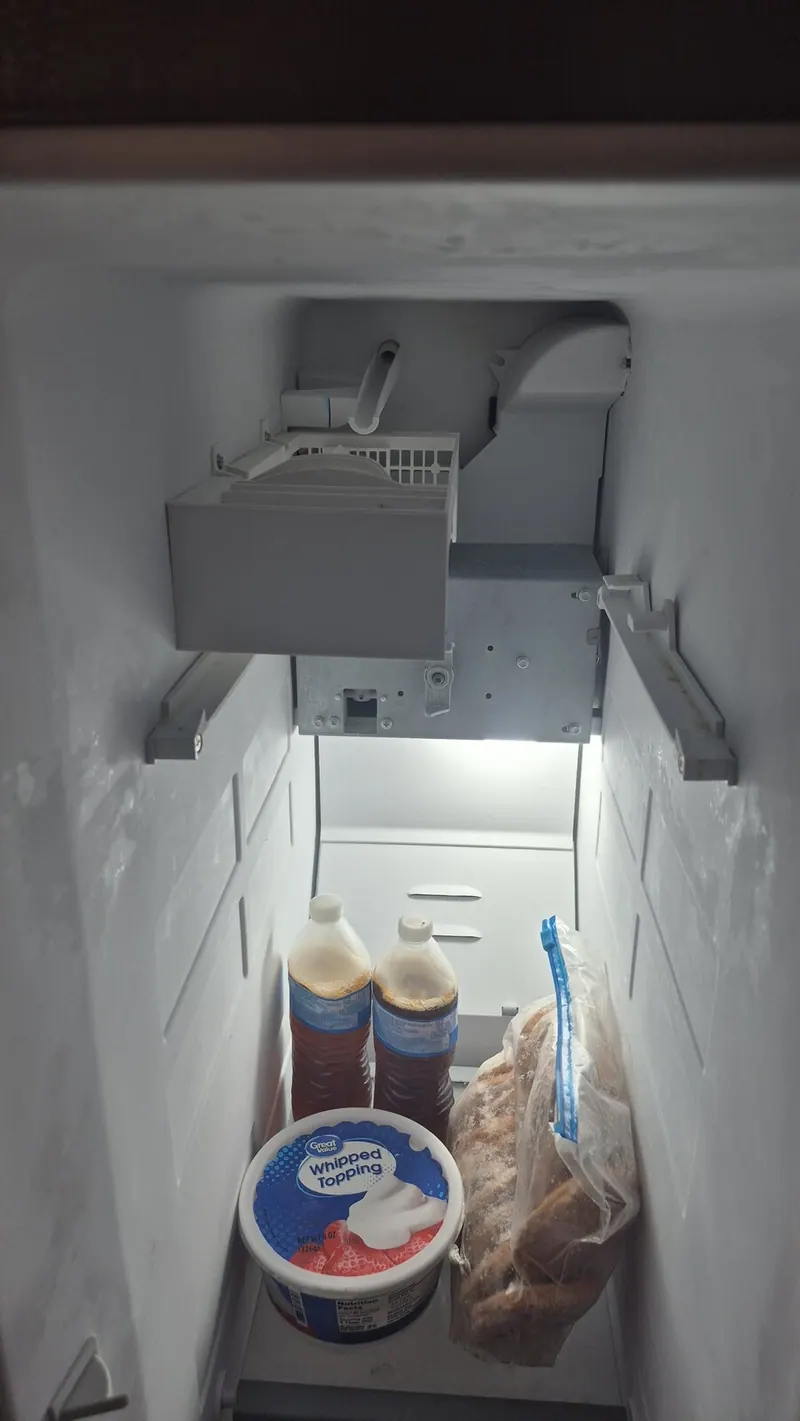 Freezer interior with the ice maker